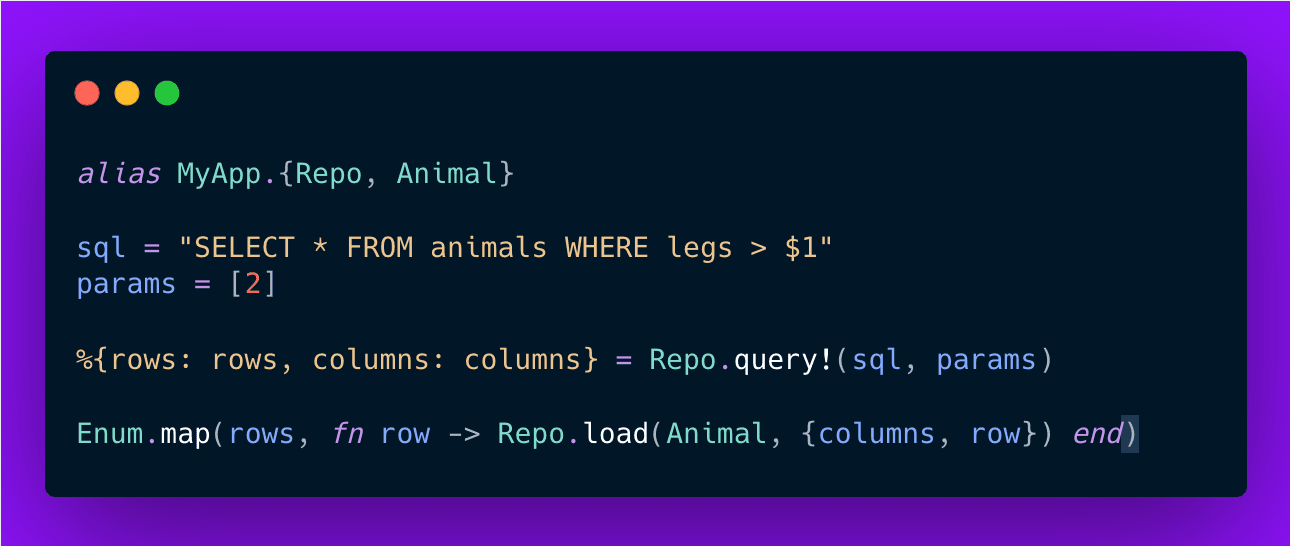 Querying raw SQL with Elixir and Ecto